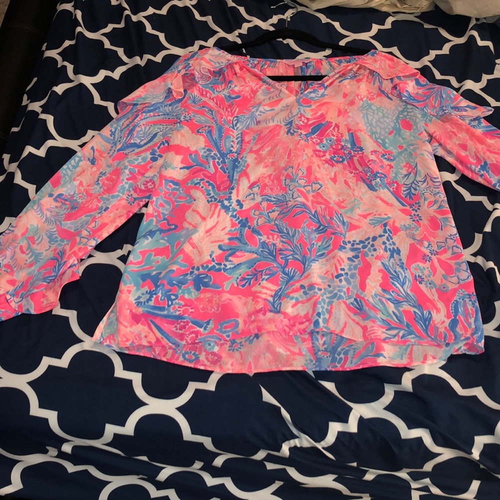 EUC Lilly Pulitzer Elora Blouse Sz M